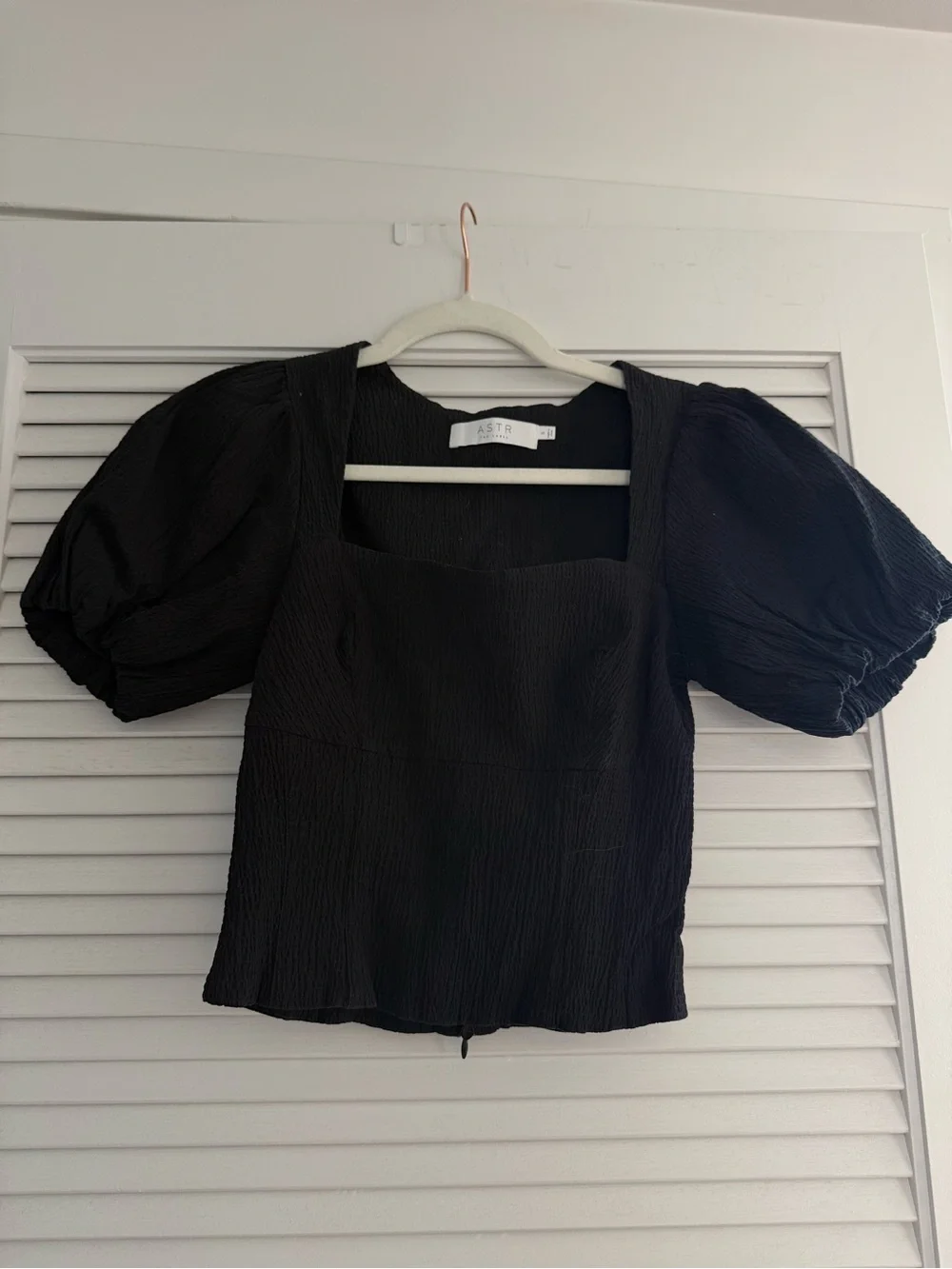 ASTR The Label Black Textured Top